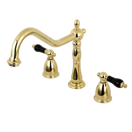 Kingston Brass Widespread Kitchen Faucet, Polished Brass KB1792PKLLS